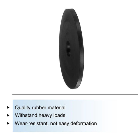 Side view of a single black rubber spacer from the Set Of 12 Rubber Spacers For Vibration Damping 1-1/4 Inch Outer Diameter 1/4 Inch Inner Diameter 1/16 Inch Thick Round Bushings Grommets Oil And Corrosion Resistant Ideal For Home And Car Accessories