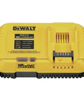 Fast 20V Max and FLEXVOLT Battery Charger for 20V and 60V MAX Batteries showing charging port and LED indicator on top.