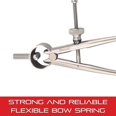 Yankee Spring Type Dividers With Flat Legs And Solid Nut Hardened Fulcrum Stud Spring Joint 8 Inch Size close-up