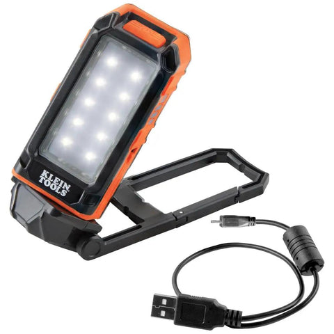 Go To Rechargeable LED Work Light With Kickstand And Magnetic Mount And Carabiner shown with USB-C cable