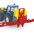 New Holland Tractor With Kverneland Crop Sprayer 1 To 87 Scale Metal And Plastic Blue Folding Boom Farm Toy rear view