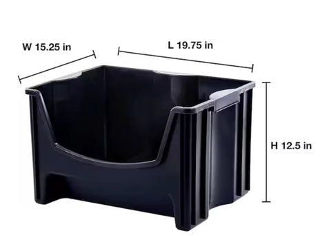 These Badass 16 Gallon Stackable Storage Bins Are a Kickass Way to Organize Your Garage with Extra Large Handles for Easy Lifting and a Sleek Black Finish Perfect for Tools Toys and More Nestable Plastic Design in a Pack of 3