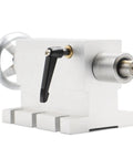 Killer CNC Engraving Tailstock Base System Featuring Three Swappable Heads Designed To Rock On Your Rotary 4th Axis Router Setup Delivers Sweet Accuracy And Gnarly Stability For Prograde Projects Without Any Drama Model TS-03, close-up view showcasing the locking mechanism and sharp engraving head.
