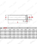 Killer Grade Copper Plated Steel Weld Studs For Capacitor Discharge Metal Fabrication M3 M4 M5 M6 M8 detailed specs diagram.