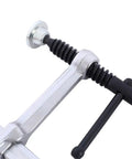 Close-up of the quick release handle mechanism on Heavy Duty F Clamp Set Featuring Drop Forged Steel Bar Clamps With 1400 Lbs Clamping Power.