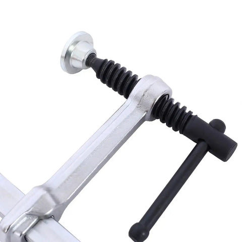 Close-up of the quick release handle mechanism on Heavy Duty F Clamp Set Featuring Drop Forged Steel Bar Clamps With 1400 Lbs Clamping Power.