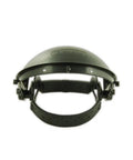 Impact Resistant Headgear Face Shield With Adjustable Ratchet Suspension Black Crown Lightweight Polypropylene Comfort