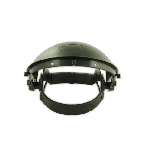 Impact Resistant Headgear Face Shield With Adjustable Ratchet Suspension Black Crown Lightweight Polypropylene Comfort