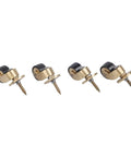 Four 360° Silent Brass Furniture Casters 4-Pack Wheels 360° Silent with mounting screws for furniture.