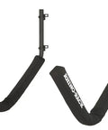 Heavy Duty Wall Hanger With 176 Pound Capacity For Roof Boxes Kayaks SUPs Canoes And More Keep Your Home Or Garage Clutter Free And Ready To Grab Gear Fast, showing two padded black metal brackets.
