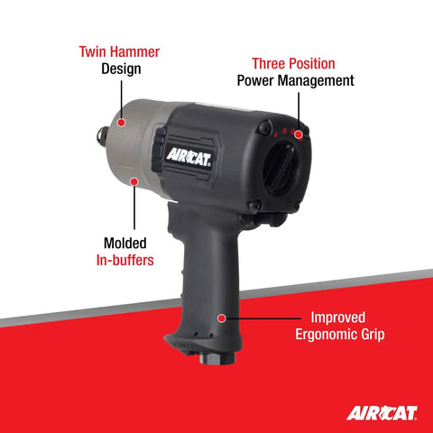 Killer 3/4 Inch Air Impact Wrench Kit With Twin Hammer Design Pulling 1600 Ft Lbs Loose Torque And Badass Ergonomic Pneumatic Power Tool Set For Mechanics