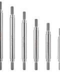 Stainless Steel RC Suspension Links 50mm Upgrade For One Tenth Scale SCX10 TRX4 Crawler, six silver threaded links