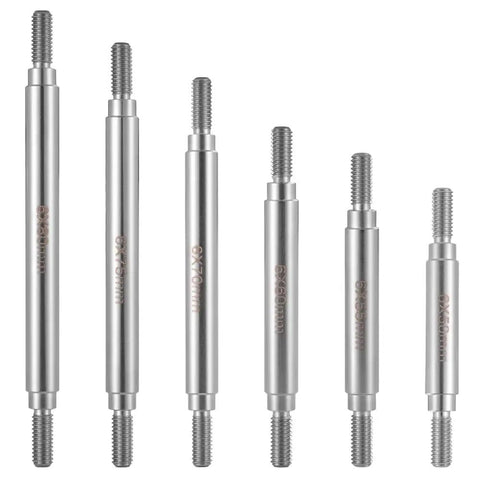 Stainless Steel RC Suspension Links 50mm Upgrade For One Tenth Scale SCX10 TRX4 Crawler, six silver threaded links
