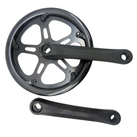 Hearty Heavy Duty 48T 165mm Alloy Bike Crankset For Single Speed And Fixed Gear Builds With Smooth Power Transfer And Durable Lightweight Construction That Really Sells The Ride Experience. Black 48T 165mm aluminum bike crankset with square taper arm
