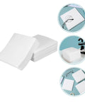 Heavy Duty 600 Count Dustless Lab Wipes For Camera Lenses And Precision Gear Oil Absorbent Cleanroom Cleaning Pads stacked on a light blue background.