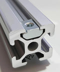Beefy M5 T Nut Set For 6mm T-Slot Aluminum Extrusion installed in profile, carbon steel, precise threads, heavy duty for framing