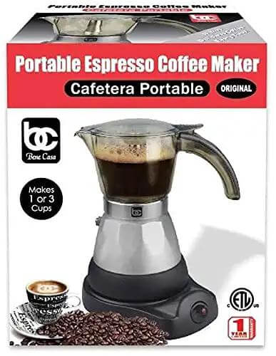 Black Espresso Coffee Maker With Transparent Carafe Brews 1 Or 3 Cups In About 5 Minutes With Auto Shut Off And Cool Touch Handle