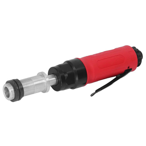 Slick And Smooth Air Straight Die Grinder Pneumatic Grinding Drilling Tool 3500 Rpm Quarter Inch Inlet 75Mm Drive Shaft with red grip and silver body