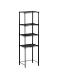 Suprima Extra Height Mini Shelf Supreme Black Dorm Room Space Saver With Four Adjustable Shelves And Venting Frame For Electronics Or Small Fridge No Tools Required Leveling Feet, black metal 4-shelf unit