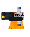 Front view of Heavy-Duty 220/380V Mechanical Diaphragm Dosing Metering Pump with Hose Connector for Industrial Use