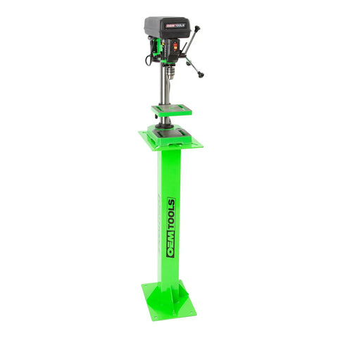Beefy Heavy Duty Bench Grinder Stand With Vise And Drill Press Mount, Steel Base For Stable Garage Shop Setup, Pre Drilled Holes