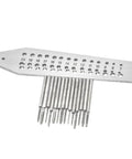 Metric Tap And Die Set High Carbon Steel 15 Piece, showing steel taps with size gauge for thread repair in DIY maintenance.