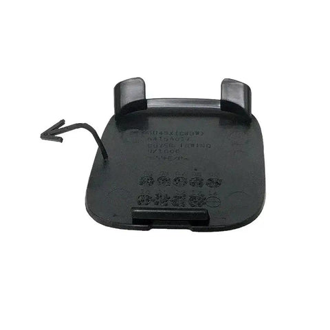 Mitsubishi Outlander Tow Hook Cover 2007 2013 Replacement Bumper Cap Auto Parts Direct Fit No Cutting Easy Install Dustproof Weatherproof Durable Plastic Shield black front view