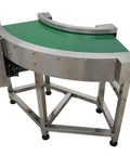 Curved Conveyor Belt With 90 Degree Turn Flexible Direction Change Stainless Steel PVC Belt 11.8 Inch Wide 400W Power