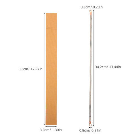 Two Pack 5mm Wide Nickel Alloy Heat Sealer Heating Element Strips for Commercial Sealing Machines, Heavy Duty Replacement Parts With Superior Heat Resistance, Nonstick Cloth Cover Included for Easy, Safe Sealing, 33cm strip with 34.2cm lead