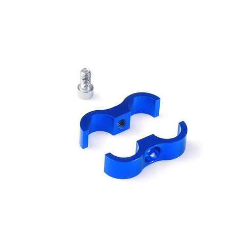 Premium Blue Aluminum Hose Clamp Separator Kit With 10 Pieces For AN4 To AN12 Line Division Heavy Duty Line Divider Clamps For Pro Mechanics And Hot Rod Projects Need High Performance Quick Install blue aluminum clamp with screw