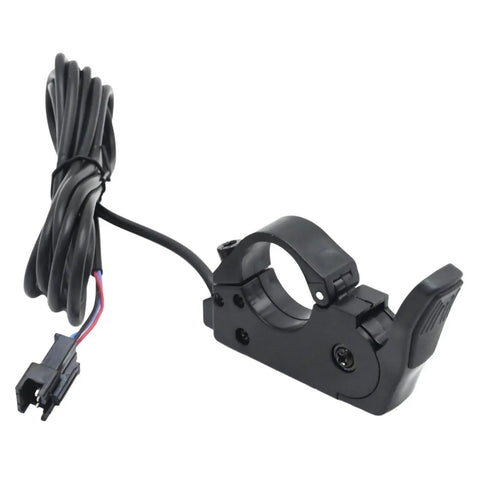 Seven Eighths Inch Ebike Thumb Throttle For Electric Bikes And Scooters Left Or Right Hand 22mm Shaft SM Plug Compatible With 24V 36V 48V 52V 60V 72V Systems Durable Rubber Grip Wear Resistant Construction