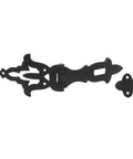Colonial Style Black Wrought Iron Hasp Door Lock Latch Eight And A Quarter Inch for garage and barn doors, shown with mounting hardware.