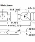 Technical dimensions of Heavy Duty ANL Car Fuse Kit, 100 Piece Mega Bolt On Blade Fuses, 40A to 400A diagram