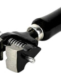 Ultra Handy Adjustable Jeweler's Hand Vise With Handle Tool 7 Inch Ring Cutter With grooved jaws holding a ring