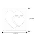 Clear Acrylic Double Heart Router Templates for Woodworking, 5mm thick inlay guides, precision jig tracing tool, 15x17 cm