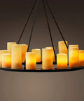 Sharp Retro Industrial Marble Pendant Light Featuring Sleek Candle Design Ideal For Bedroom Living Room Or Home Office Hanging Lamp That Delivers Badass Vintage Lighting Vibes Bulb Not Included with candle-like illumination.