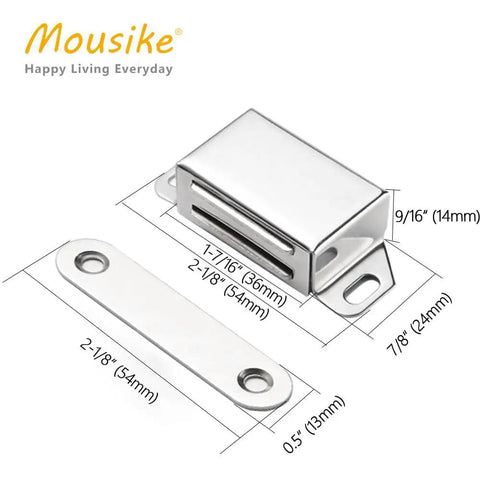 Heavy Duty 30 Lb Stainless Steel Cabinet Magnetic Door Catch Set Built To Last With Tough As Nails Strong Pull Magnetic Latch