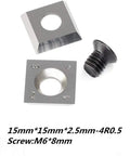Five Pack Wood Turning Carbide Cutter Inserts Set with Square pieces and screw