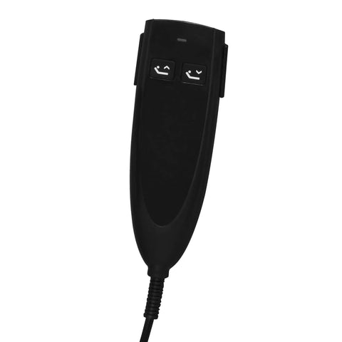 Black remote control for Electric Power Lifting Adjustable Bed Back Rest For Patient Back Support helps adjust angle.