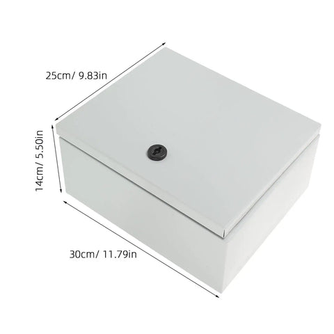 Outdoor Metal Electrical Enclosure Box Weatherproof Junction Box With Safety Lock UV Resistant, dimensions shown, top view