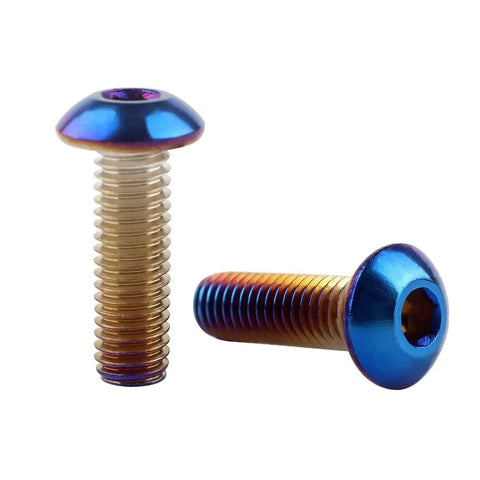 10 Pack M5x8mm Button Head Allen Bolts For Bikes Burnt Blue Titanium Finish Stainless Steel 304 Pro Grade