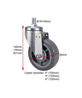 Beefy Heavy Duty Caster Wheels With Brakes For Furniture And Workbenches 360 Degree Swivel Plate Casters With M Threaded Stem