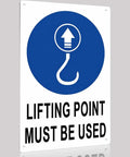 Aluminum Lifting Point Safety Sign 8x12 Inches Durable Industrial Marker For Warehouse And Factory Rigging Area Equipment Lifting Guidance