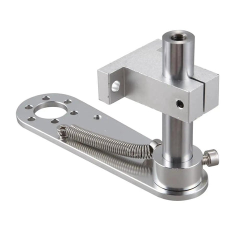 200mm Aluminum Polyurethane Industrial Encoder Wheel With 20mm Aluminum Mounting Bracket, silver bracket with spring detail