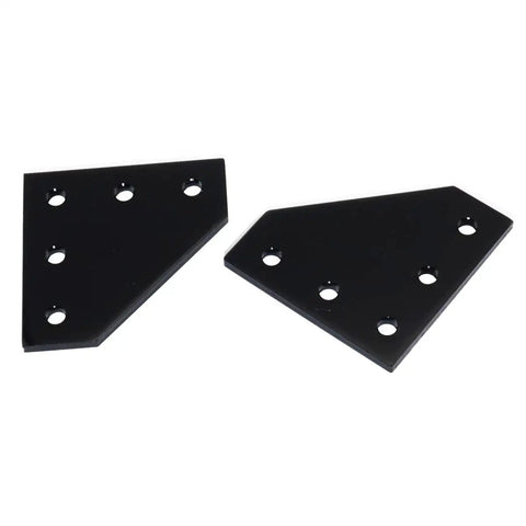 Ten Pack 60x60x4mm L Shaped Corner Bracket Plate For 20x20mm Aluminum Extrusion, 5 Hole, 90 Degree, Anodized Black Finish