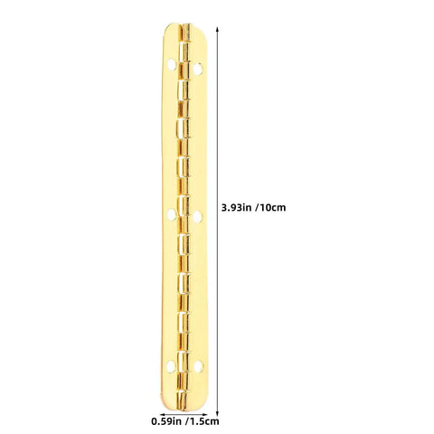 Pro Grade Heavy Duty 8 Pack Golden Iron Piano Hinges For Jewelry Boxes And Storage Cabinets Continuous Long Hinges with dimensions