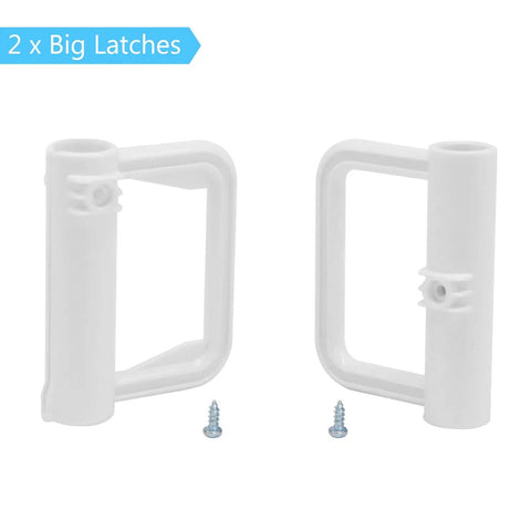 Retractable Baby Gate Replacement Parts Kit White Full Hardware Set With Wall Mount Brackets Latches Anchors And Screws For