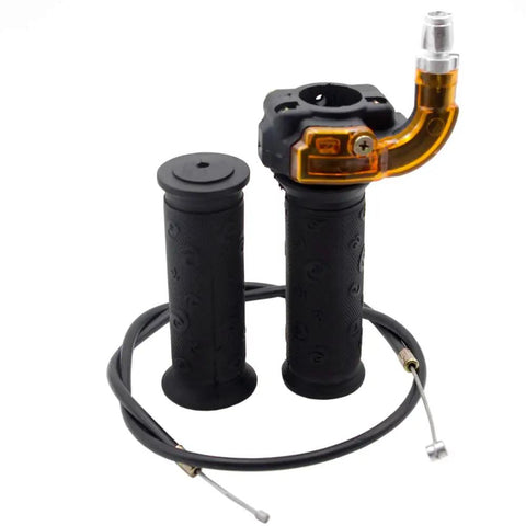 Seven Eighths Inch 22mm Twist Throttle Grip With Premium Beefed Up Easy Install Throttle Cable For 47cc 49cc Dirt Bikes Mini Bikes Pit Bikes Pocket Bikes ATVs Quad Power Sports Replacement