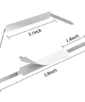 Peel And Stick Paper Fasteners 1 Inch Capacity 130 Count Tin Plated Steel Smooth Edge Clutch dimensions showing 3.1 inch and 5.9 inch sizes.