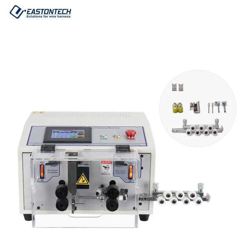 Built Different Automatic Wire Cutting And Stripping Workhorse With Smart Touchscreen featuring front view and access panel.